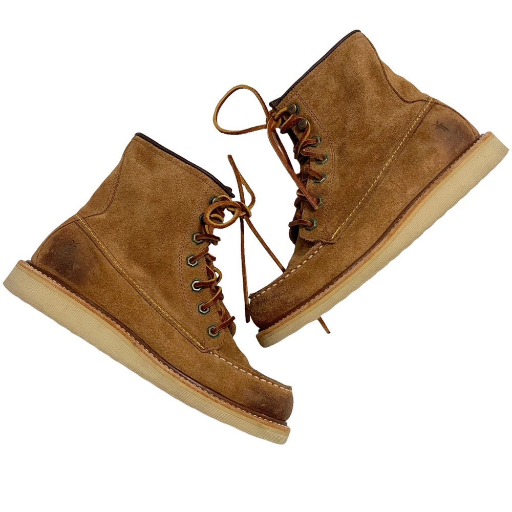 Frye Tan Lace Up Boots